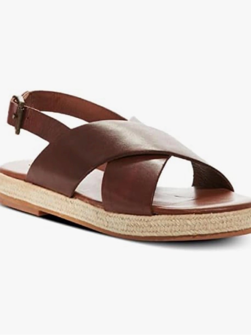 ST. AGNI Basque Espadrille (41, Brown Leather)